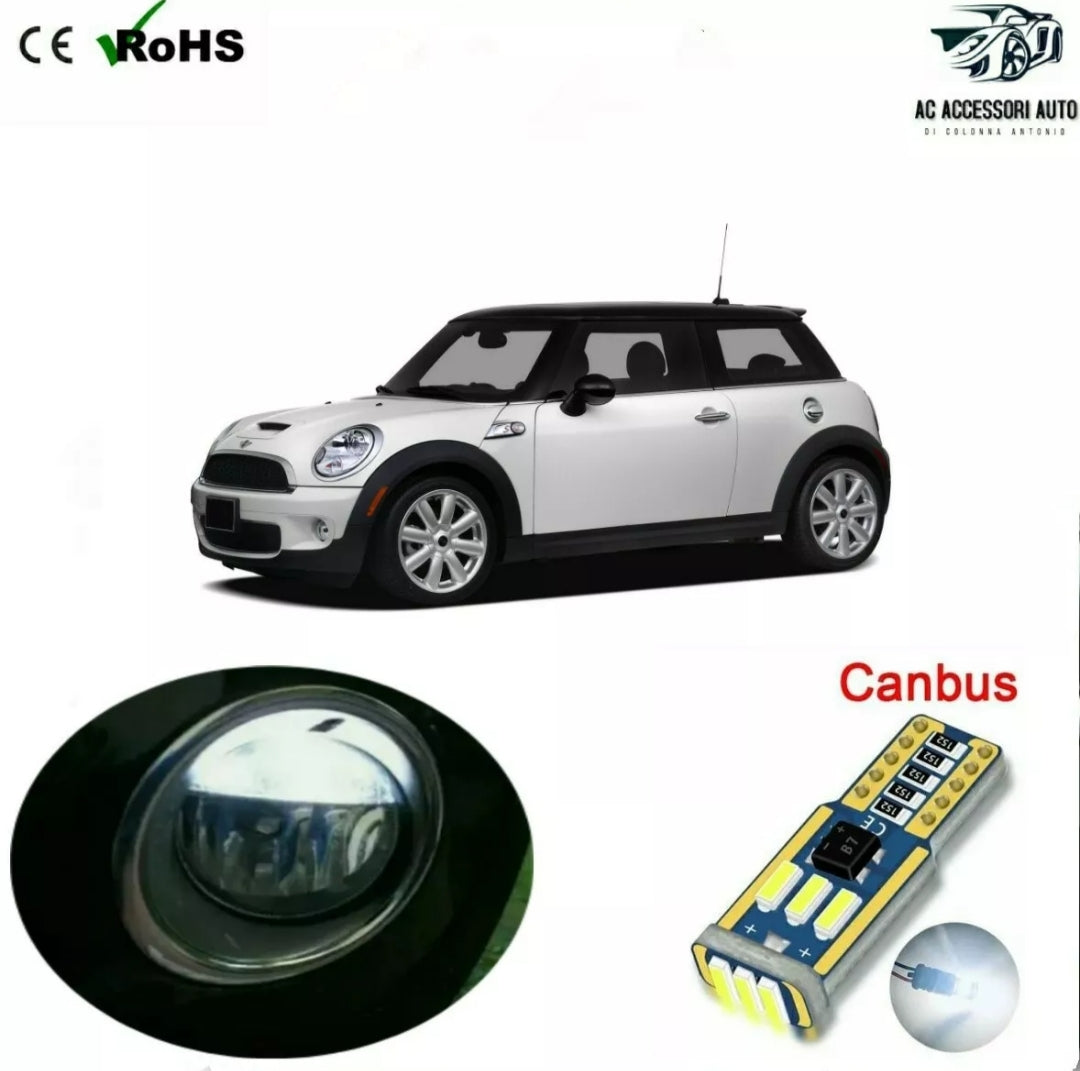 COPPIA LUCI POSIZIONE LED MINI COOPER R55 R56 R57 W5W T10 CANBUS NO ERRORE 6000K