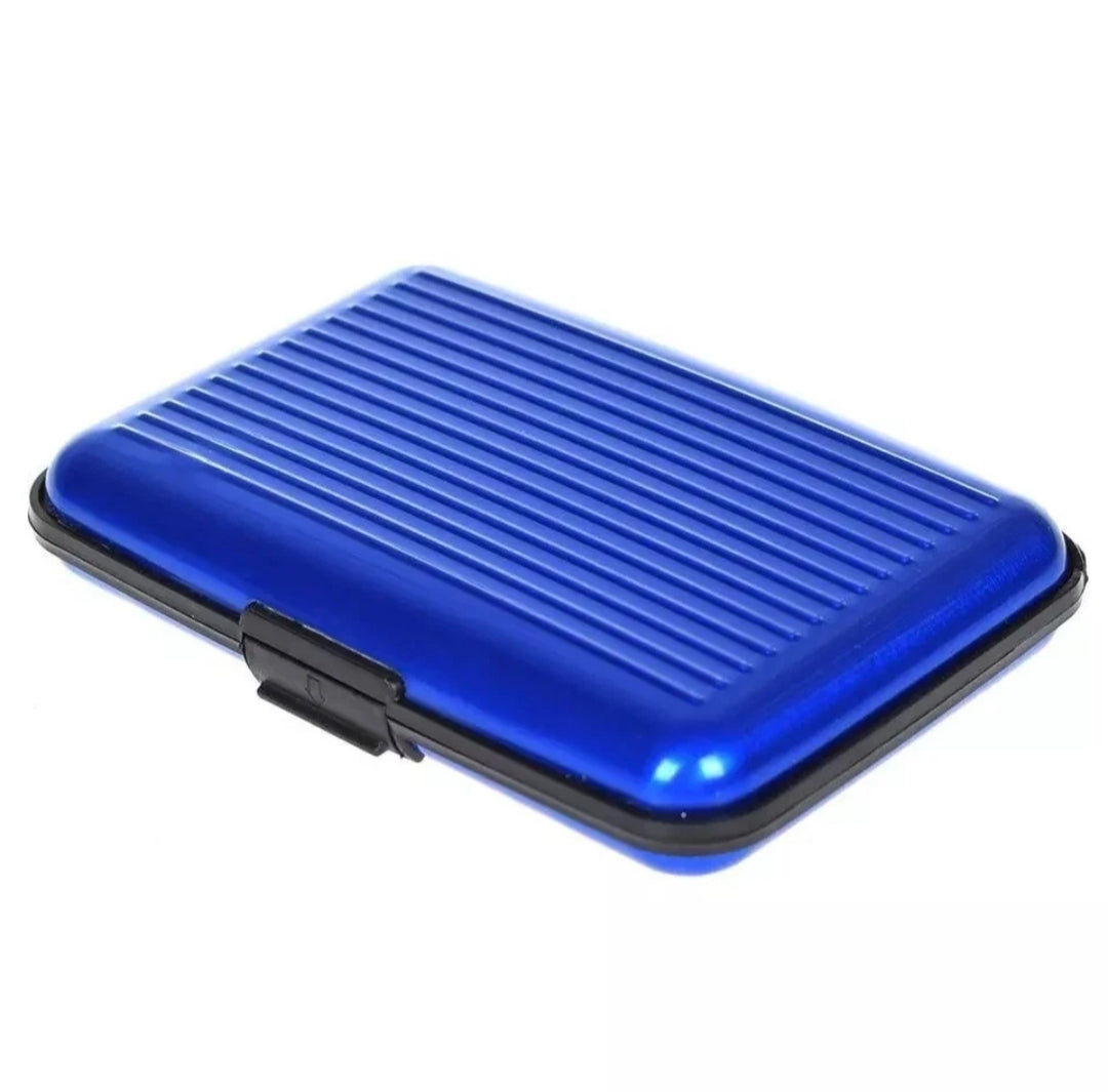 PORTA CARTE DI CREDITO PER TESSERE ANTIFRODE RFID SOLDI RIGIDO IN ALLUMINIO