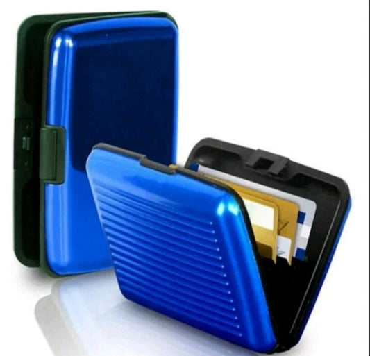 PORTA CARTE DI CREDITO PER TESSERE ANTIFRODE RFID SOLDI RIGIDO IN ALLUMINIO
