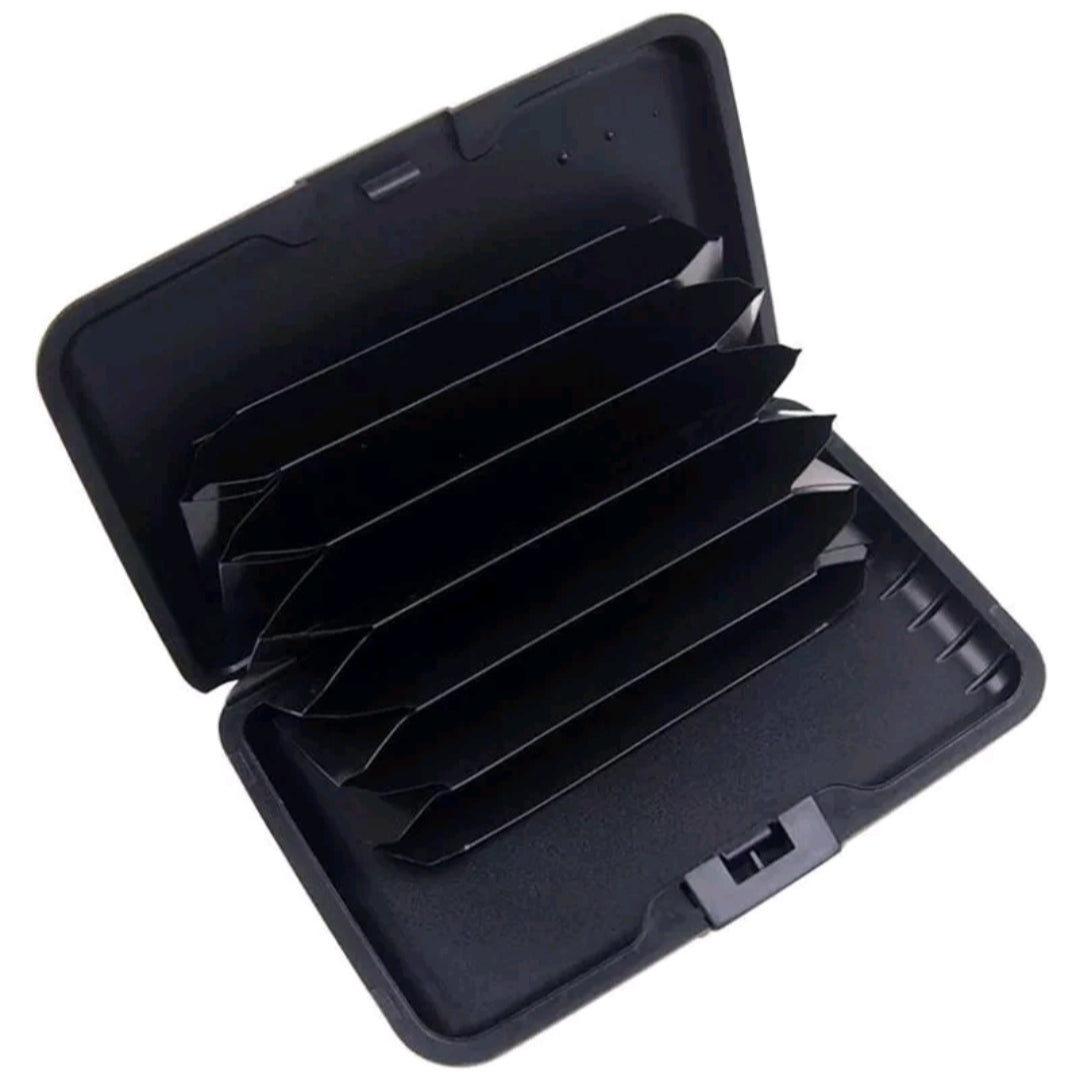 PORTA CARTE DI CREDITO PER TESSERE ANTIFRODE RFID SOLDI RIGIDO IN ALLUMINIO