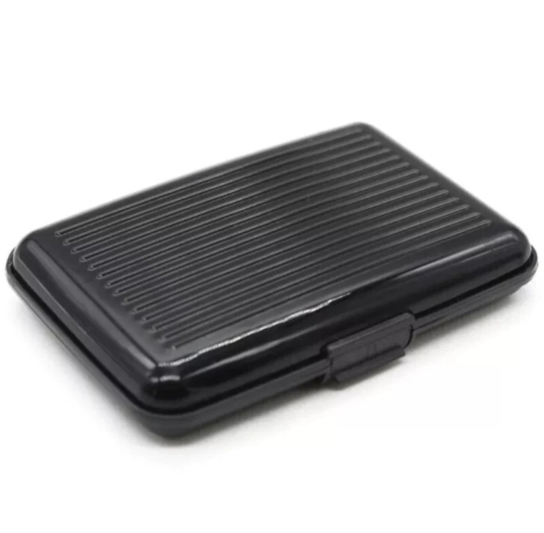 PORTA CARTE DI CREDITO PER TESSERE ANTIFRODE RFID SOLDI RIGIDO IN ALLUMINIO