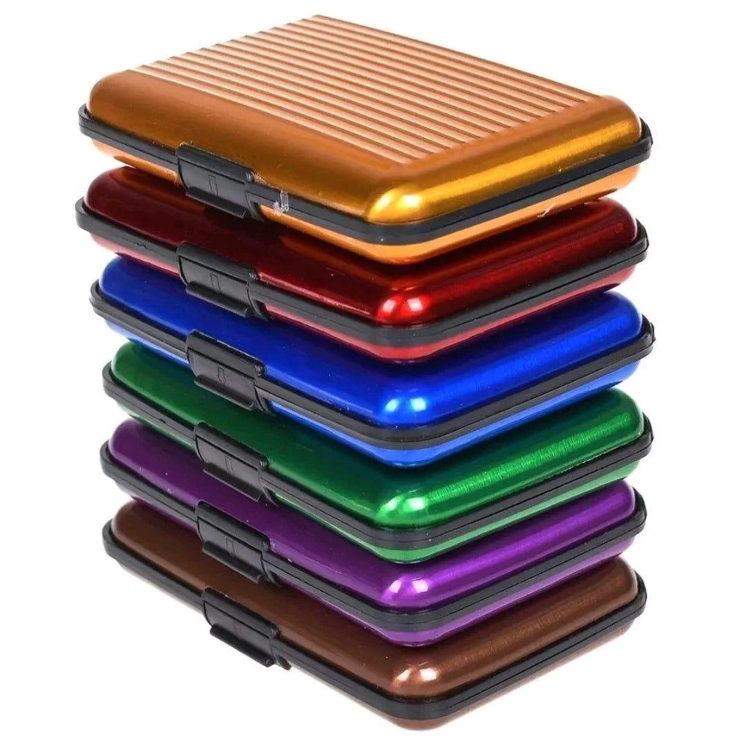 PORTA CARTE DI CREDITO PER TESSERE ANTIFRODE RFID SOLDI RIGIDO IN ALLUMINIO