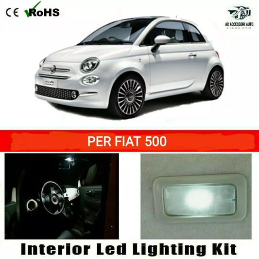 KIT LED INTERNI COMPLETO FIAT 500 PLAFONIERA + BAGAGLIAIO CANBUS 6000K