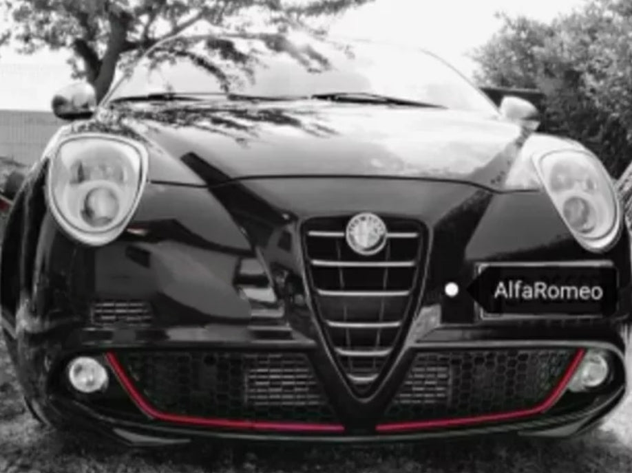 Alfa Romeo Mito Profilo Bordino Rosso Adesivo Per Paraurti Anteriore Tuning