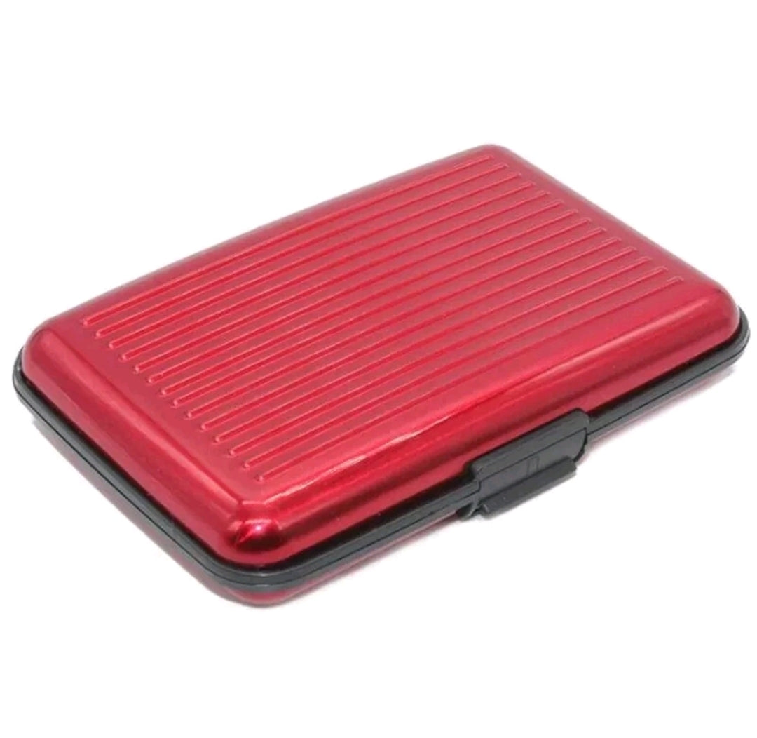 PORTA CARTE DI CREDITO PER TESSERE ANTIFRODE RFID SOLDI RIGIDO IN ALLUMINIO