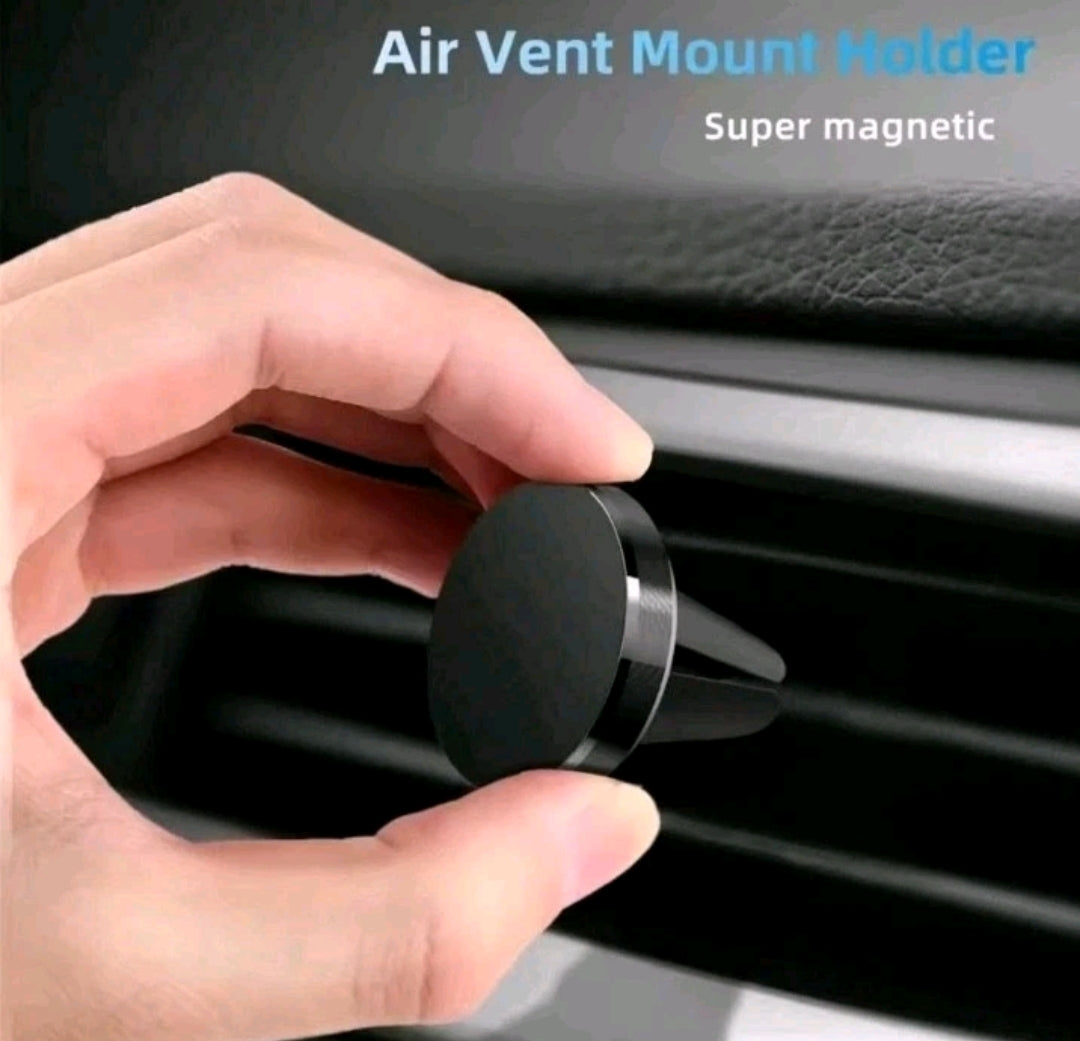 SUPPORTO MAGNETICO AUTO PORTA TELEFONO CELLULARE SMARTPHONE PER BOCCHETTE NERO