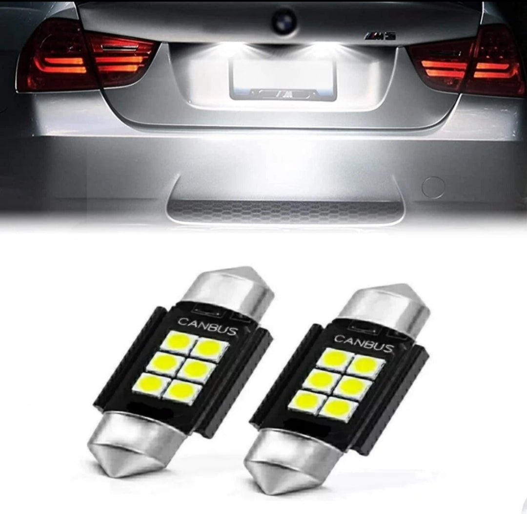 COPPIA LUCI TARGA LED BMW SERIE 3 E46 E90 E91 E92 SERIE 6 E63 E64 CANBUS 6000K NO ERROR
