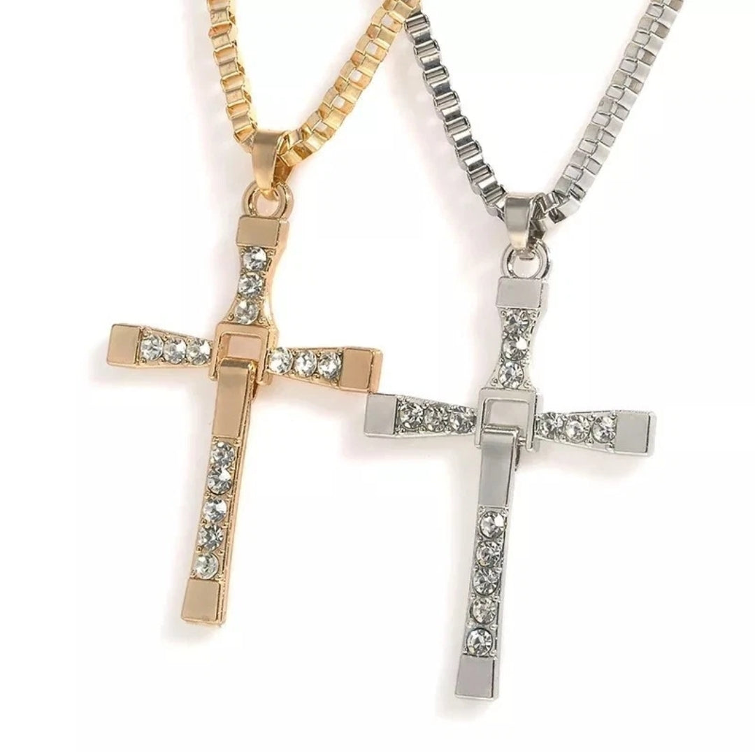 Collana Pendente Dominic Toretto Fast Furious Ciondolo Croce Vin Diesel Con Strass