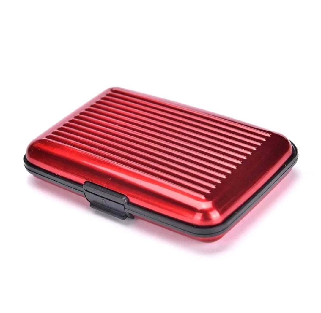 PORTA CARTE DI CREDITO PER TESSERE ANTIFRODE RFID SOLDI RIGIDO IN ALLUMINIO