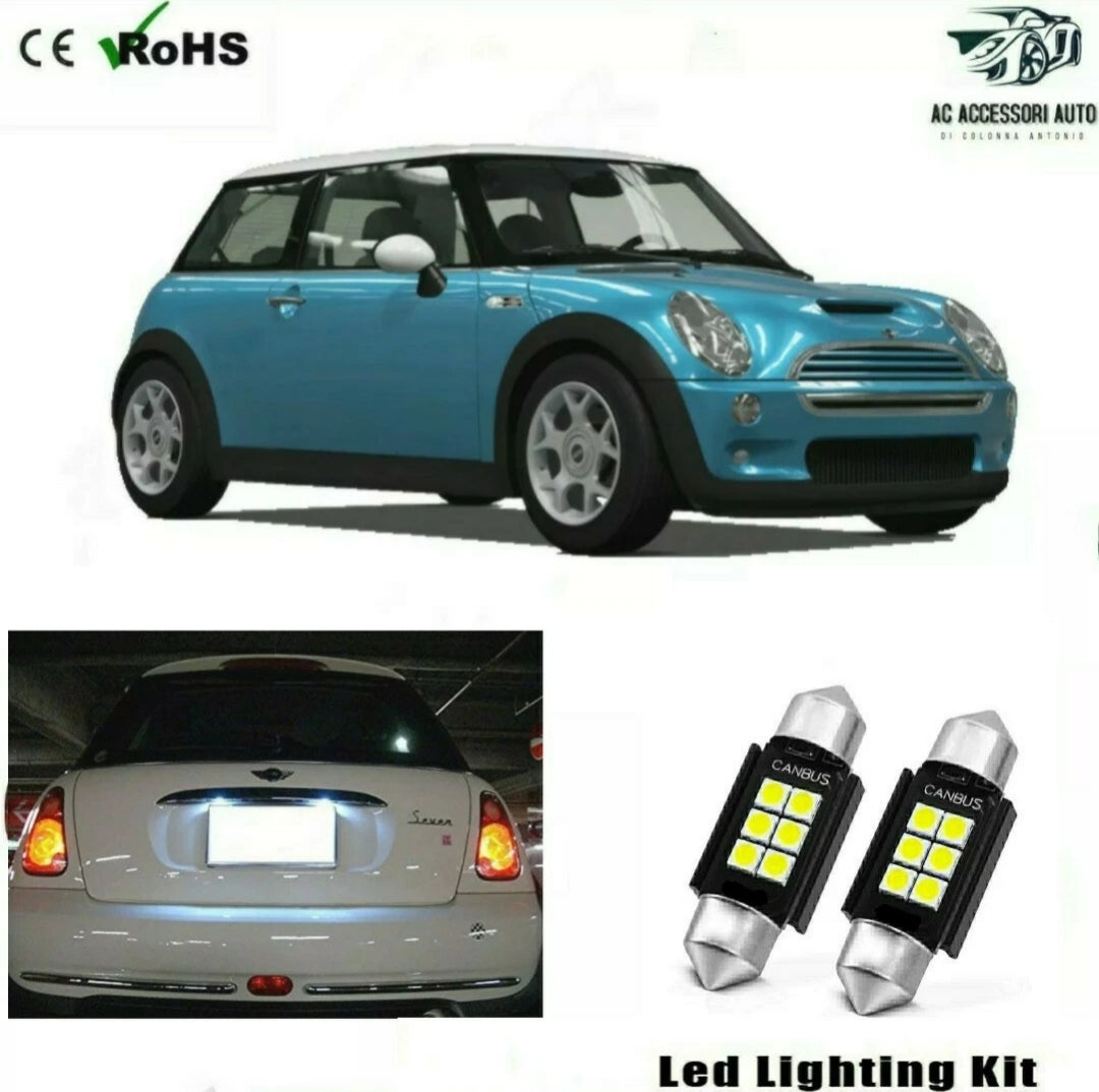 COPPIA LUCI TARGA LED PER MINI COOPER R50 R52 R53 CANBUS NO ERROR