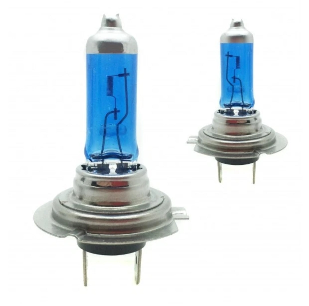 COPPIA LAMPADINE H7 H4 H1 ALOGENE SUPER ULTRA WHITE EFFETTO XENON 55W