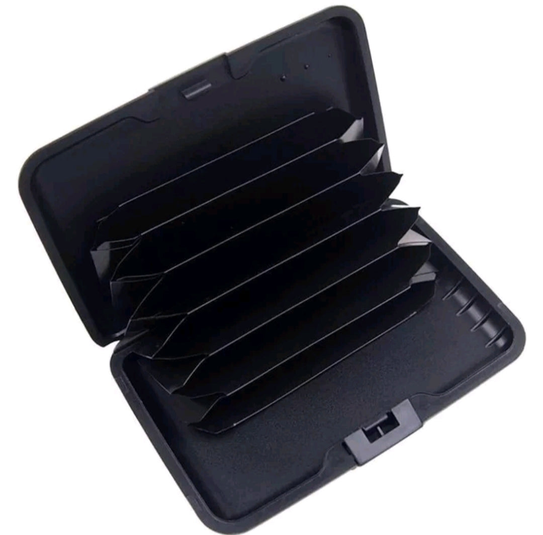 PORTA CARTE DI CREDITO PER TESSERE ANTIFRODE RFID SOLDI RIGIDO IN ALLUMINIO