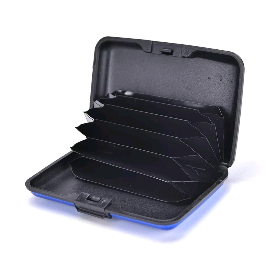 PORTA CARTE DI CREDITO PER TESSERE ANTIFRODE RFID SOLDI RIGIDO IN ALLUMINIO