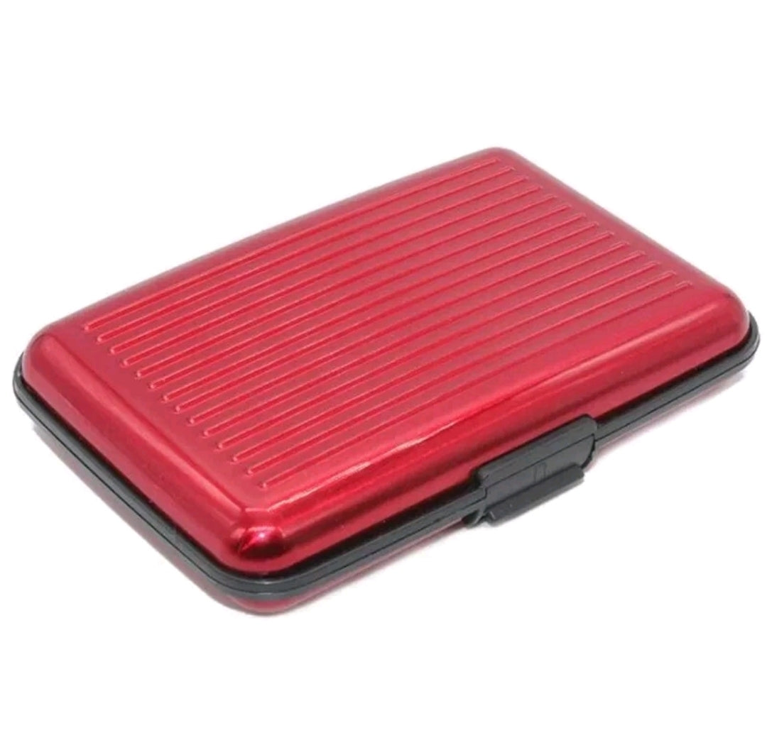 PORTA CARTE DI CREDITO PER TESSERE ANTIFRODE RFID SOLDI RIGIDO IN ALLUMINIO