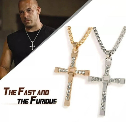Collana Pendente Dominic Toretto Fast Furious Ciondolo Croce Vin Diesel Con Strass