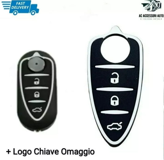 GOMMINO 3 TASTI ALFA ROMEO MITO GIULIETTA GUSCIO COVER TASTINI PER CHIAVE