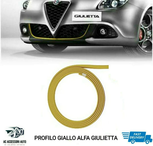 Profilo Bordino Giallo Adesivo Alfa Romeo Giulietta Per Paraurti Anteriore Tuning