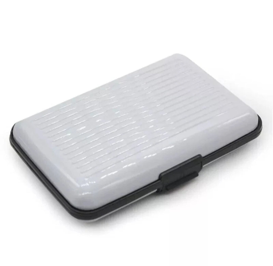 PORTA CARTE DI CREDITO PER TESSERE ANTIFRODE RFID SOLDI RIGIDO IN ALLUMINIO