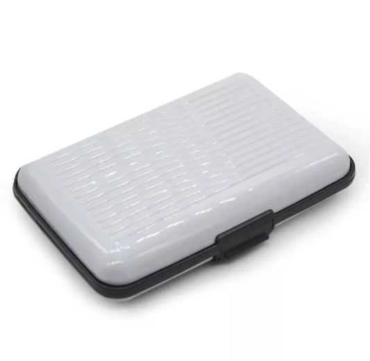 PORTA CARTE DI CREDITO PER TESSERE ANTIFRODE RFID SOLDI RIGIDO IN ALLUMINIO