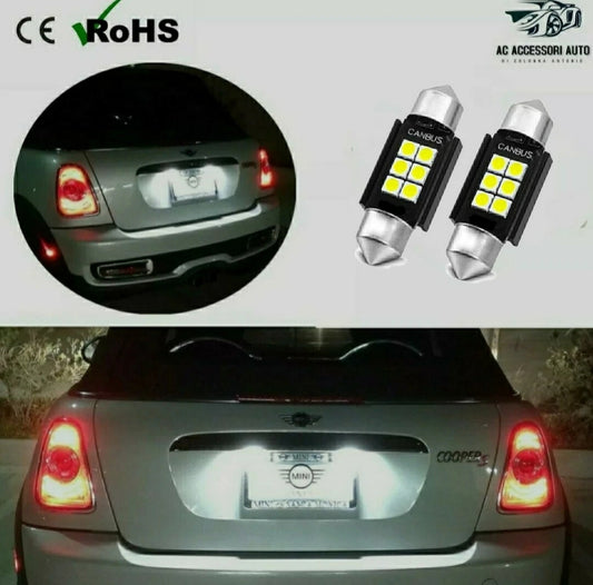COPPIA LUCI TARGA LED PER MINI COOPER R55 R56 R57 CANBUS NO ERROR